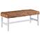 Water Hyacinth Woven Natural and White Coffee Table Bench