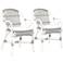 Lido Taupe and White Woven Outdoor Armchairs Set of 2