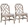 Bayview Old Gray Rattan Woven Dining Chair Set of 2