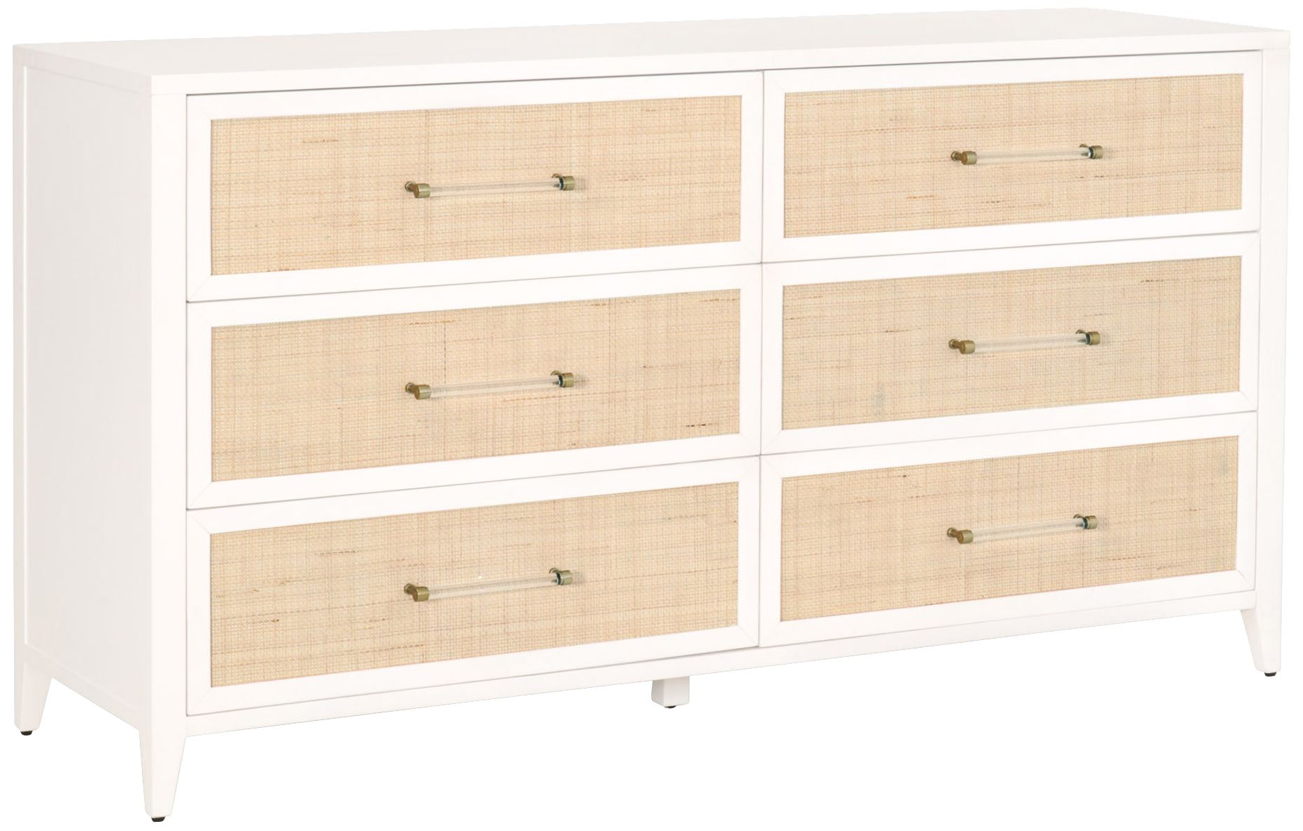 Traditions Holland 67 1/2"W White 6-Drawer Double Dresser