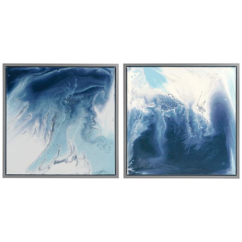 Image 2 Lagoon 25 1/2" Square 2-Piece Framed Canvas Wall Art Set