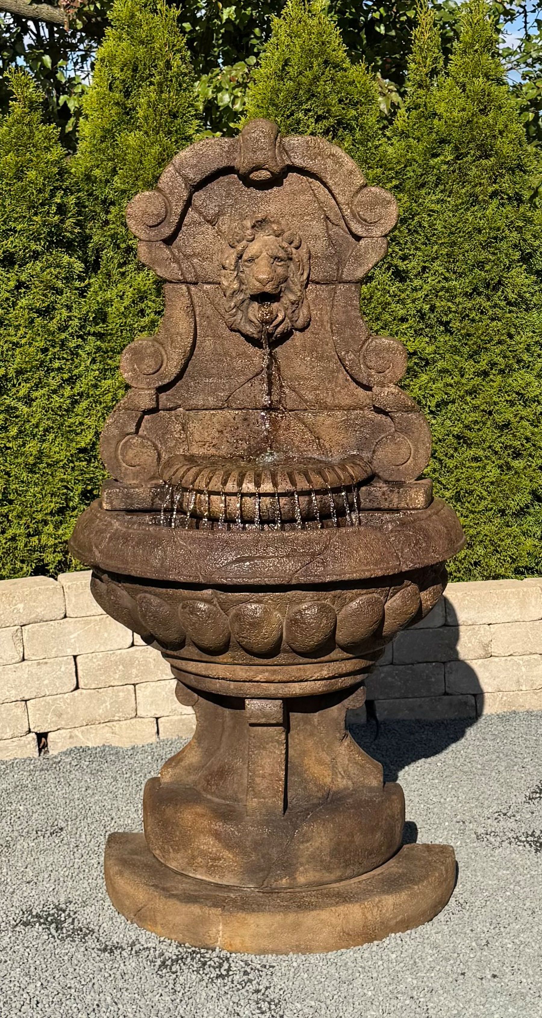 Europa Murabella Lion 66"H Relic Lava Outdoor Wall Fountain