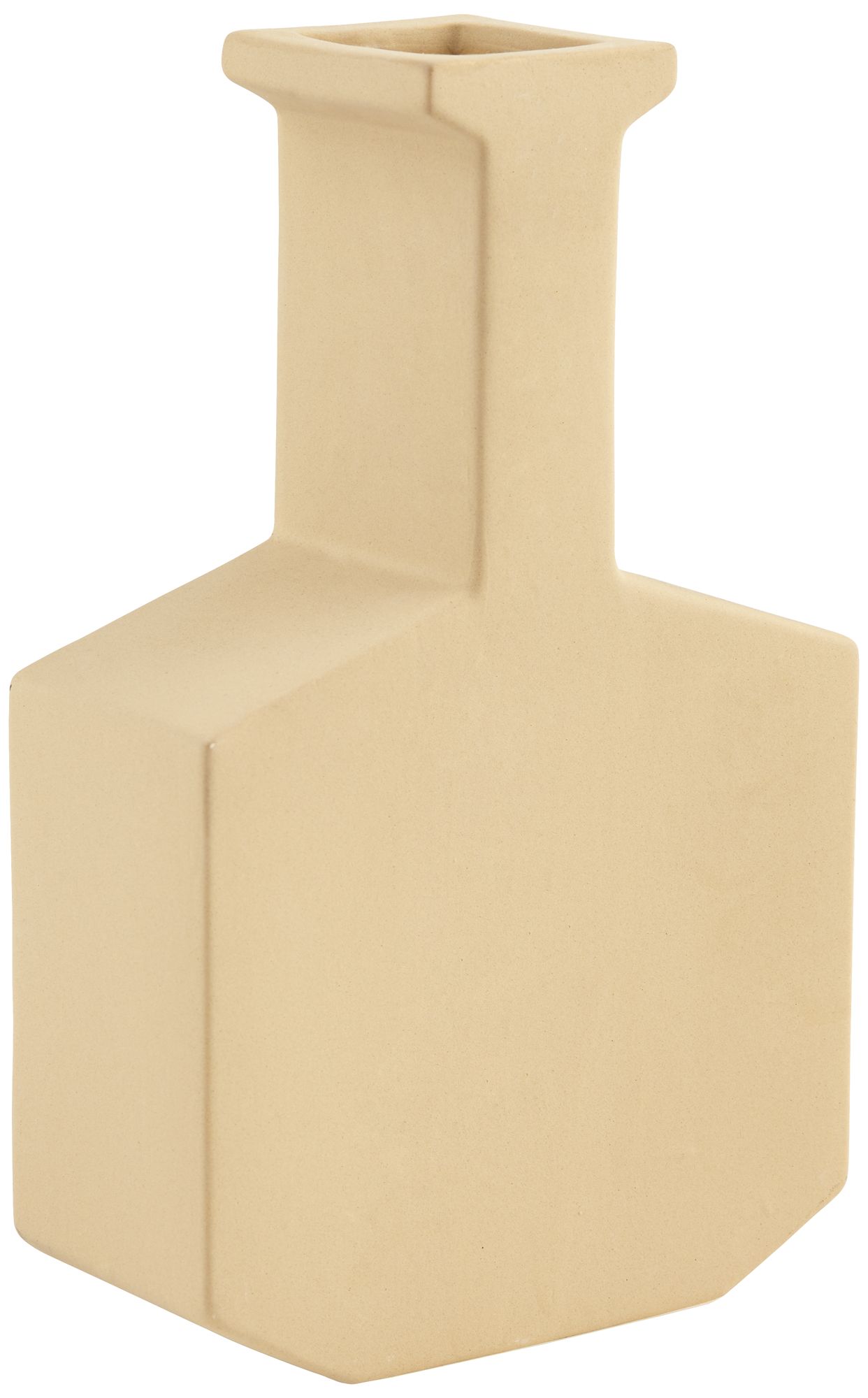 Tan Apricot 8 1/2" High Square Bottom Modern Vase