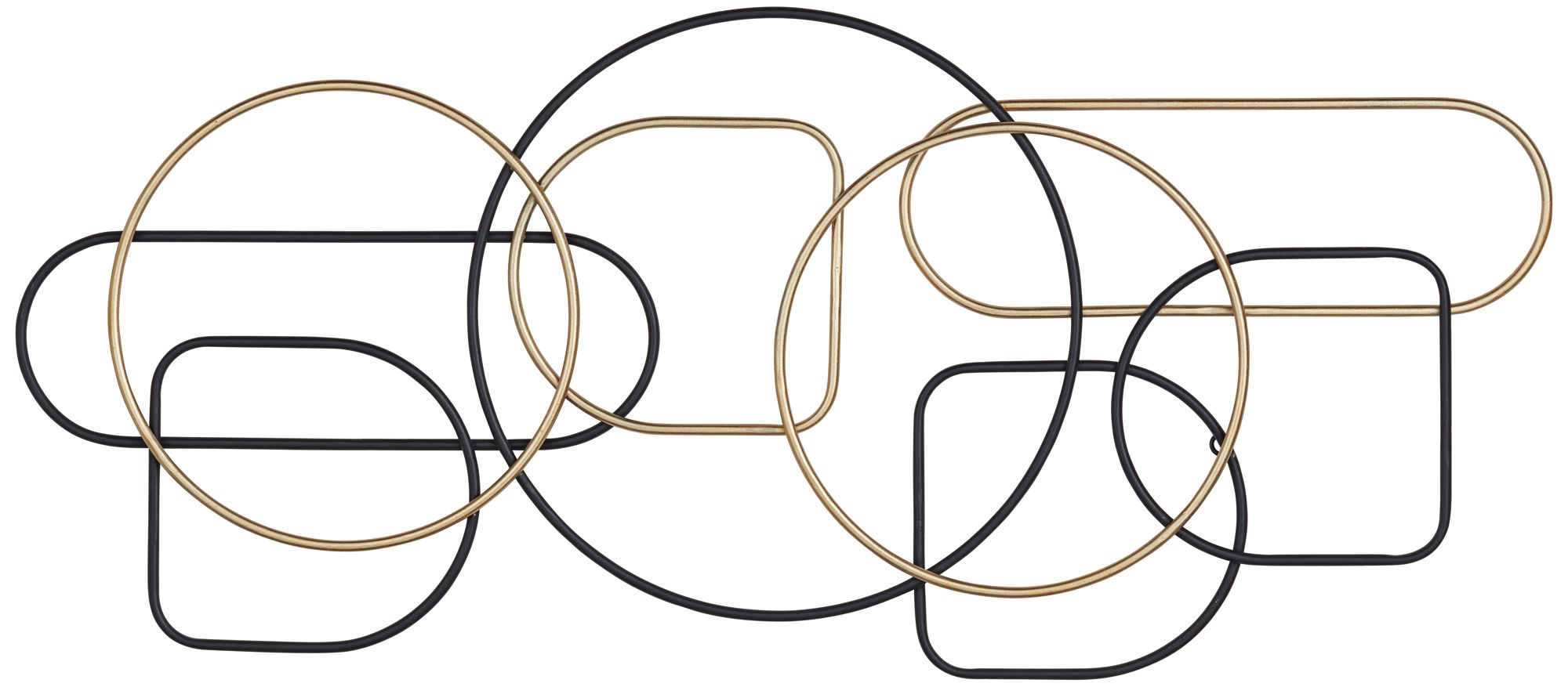 Geometric 43 1/4" Wide Black and Gold Metal Wall Art 91A69 Lamps Plus