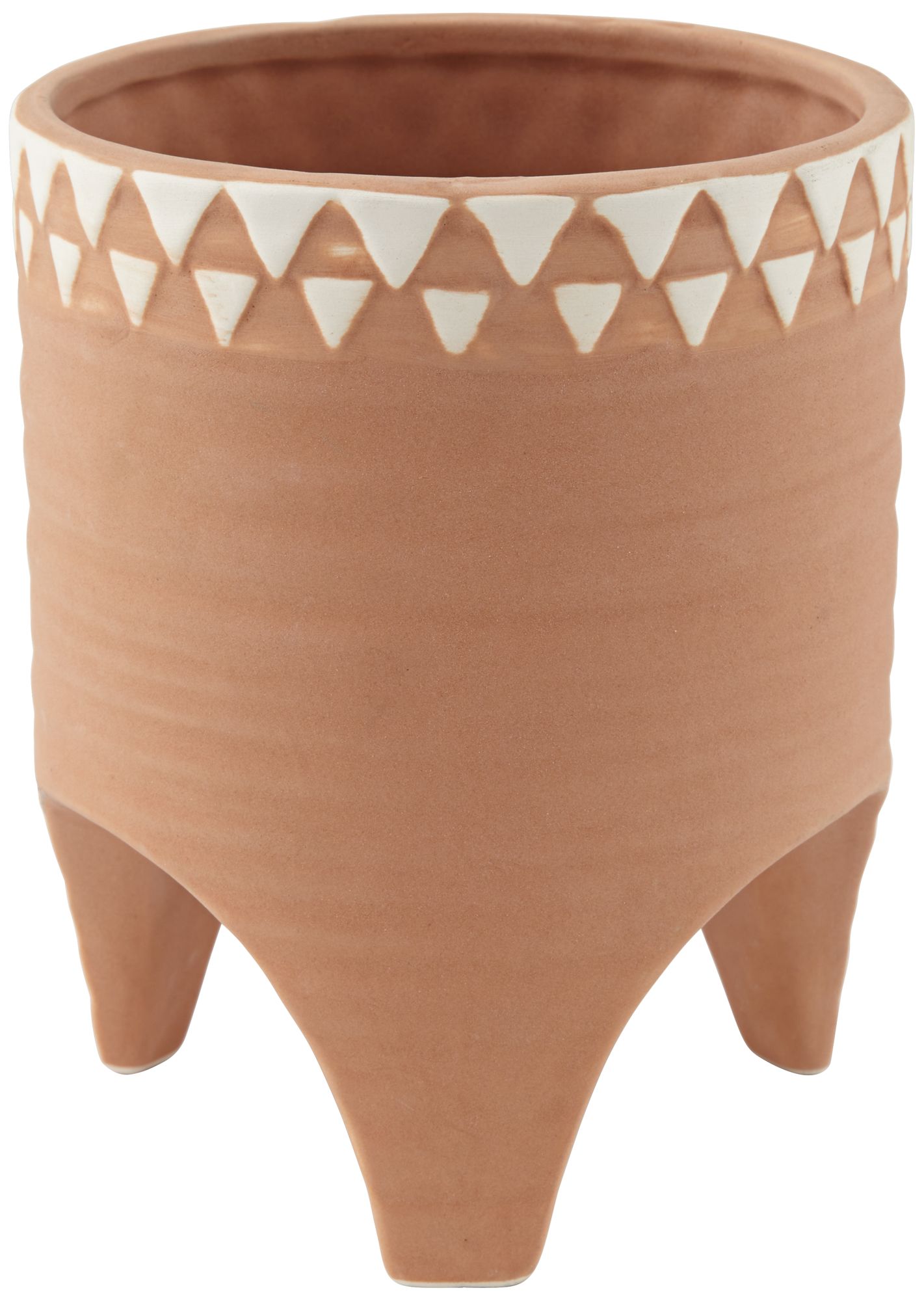 Triangle Edge 6" High Brown Ceramic Decorative Vase