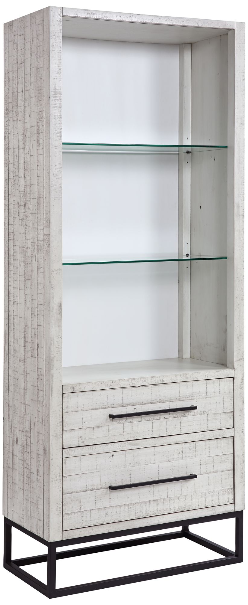 Canyon Ridge 34" Wide White 2-Drawer 3-Shelf Pier Bookcase ...