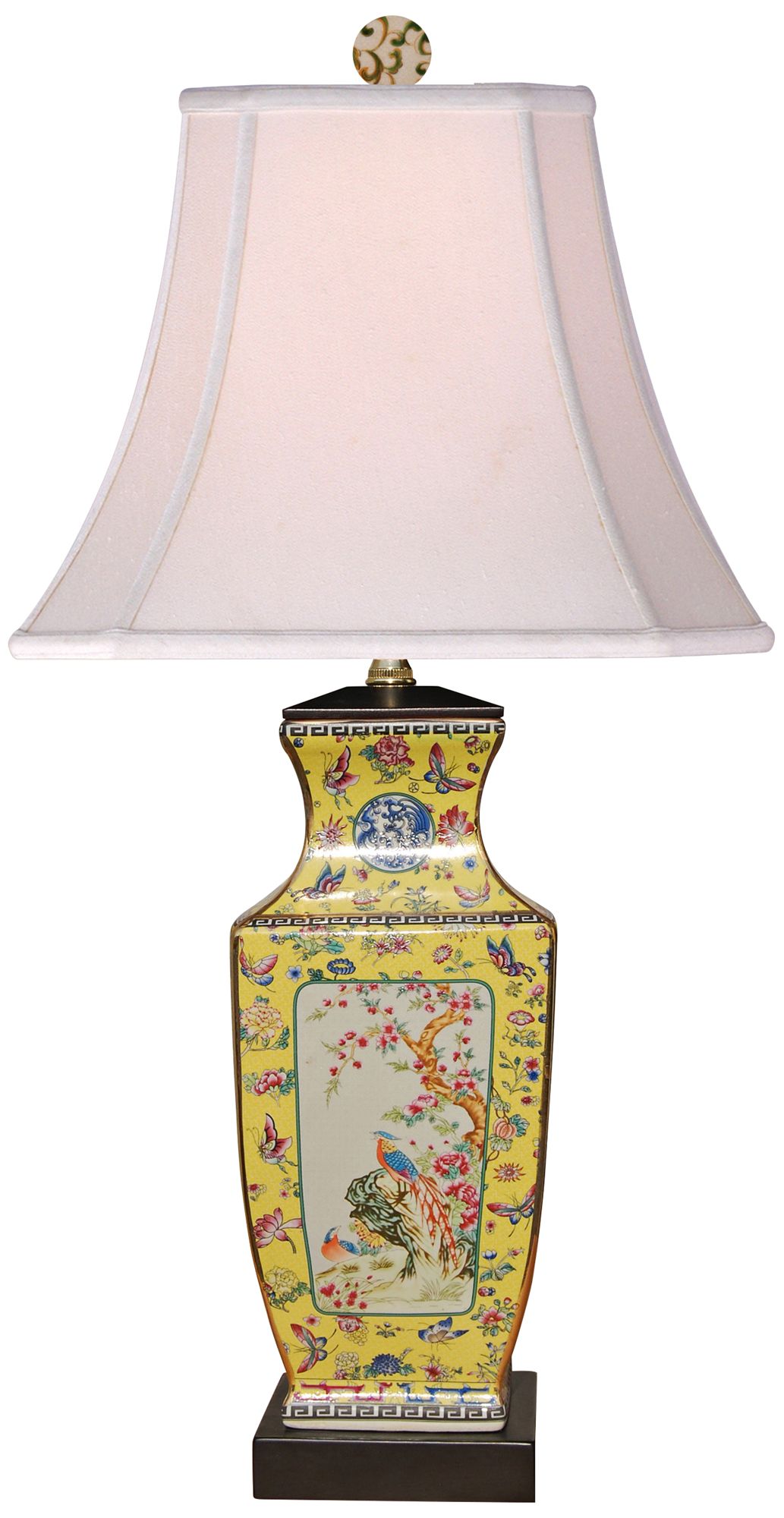 Shanghai Yellow Porcelain Medallion Vase Table Lamp 91G41 Lamps Plus