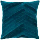 Surya Aviana Teal and Aqua 18&quot; Square Decorative Pillow
