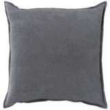 Surya Cotton Velvet Charcoal 18&quot; Square Decorative Pillow