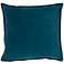 Surya Cotton Velvet Teal 22" Square Decorative Throw Pillow