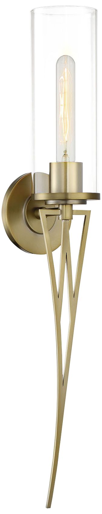 Regal Terrace 29" High Soft Brass Wall Sconce