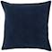 Surya Cotton Velvet Navy 20" Square Decorative Throw Pillow