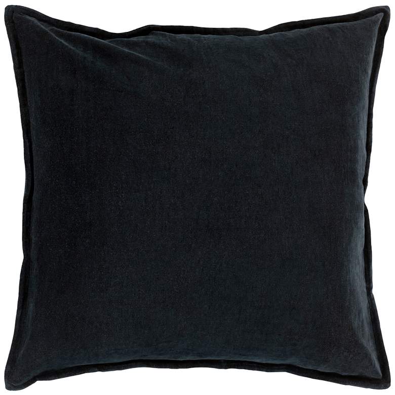 Image 1 Surya Cotton Velvet Black 20" Square Decorative Throw Pillow