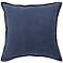 Surya Cotton Velvet Light Navy 20" Square Decorative Pillow