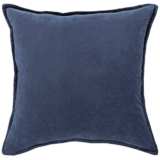 Surya Cotton Velvet Light Navy 22&quot; Square Decorative Pillow