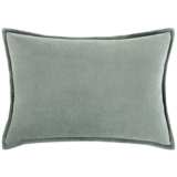 Surya Cotton Velvet Sea Foam 19&quot; x 13&quot; Decorative Pillow