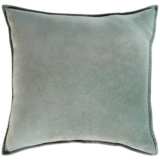 Surya Cotton Velvet Sea Foam 18&quot; Square Decorative Pillow