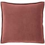 Surya Cotton Velvet Rust 18&quot; Square Decorative Throw Pillow