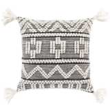Surya Faroe Black and Ivory 18&quot; Square Decorative Pillow