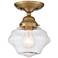 Schoolhouse Floating 7" Wide Brass and Clear Glass Ceiling Light