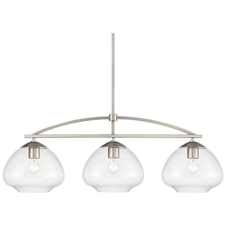 Image 2 Orilla 42 1/4" Wide Brushed Nickel Clear Glass Island Pendant Light