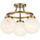 Candida 16 1/2" Wide Warm Aged Brass and Glass 3-Light Ceiling Light