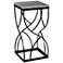 Imogen 12" Wide Gray Stone and Black Powder Accent Table