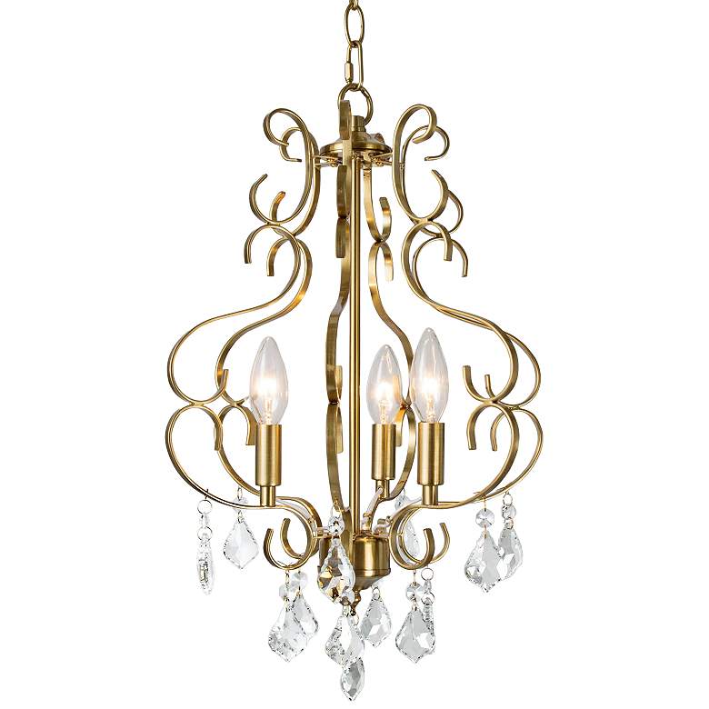 Image 2 Marley 13" Wide Gold Metal and Crystal 3-Light Chandelier