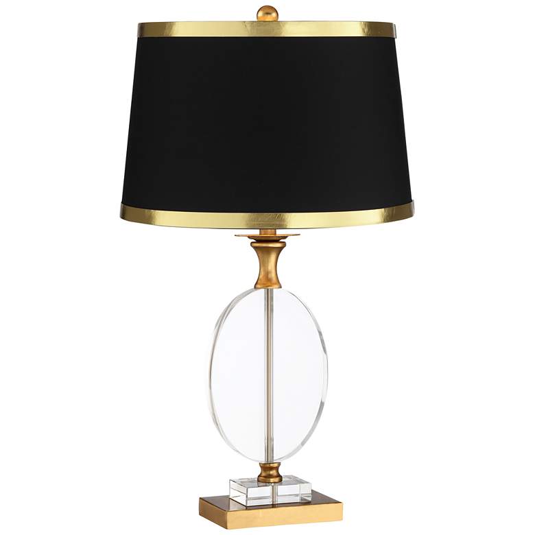 Image 2 Valerie Clear Crystal Table Lamp with Black Shade