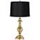 Fairlee Antique Brass Candlestick Lamp with Black Shade