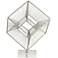 Abstract Cube 13 1/2" High Silver Metal Sculpture