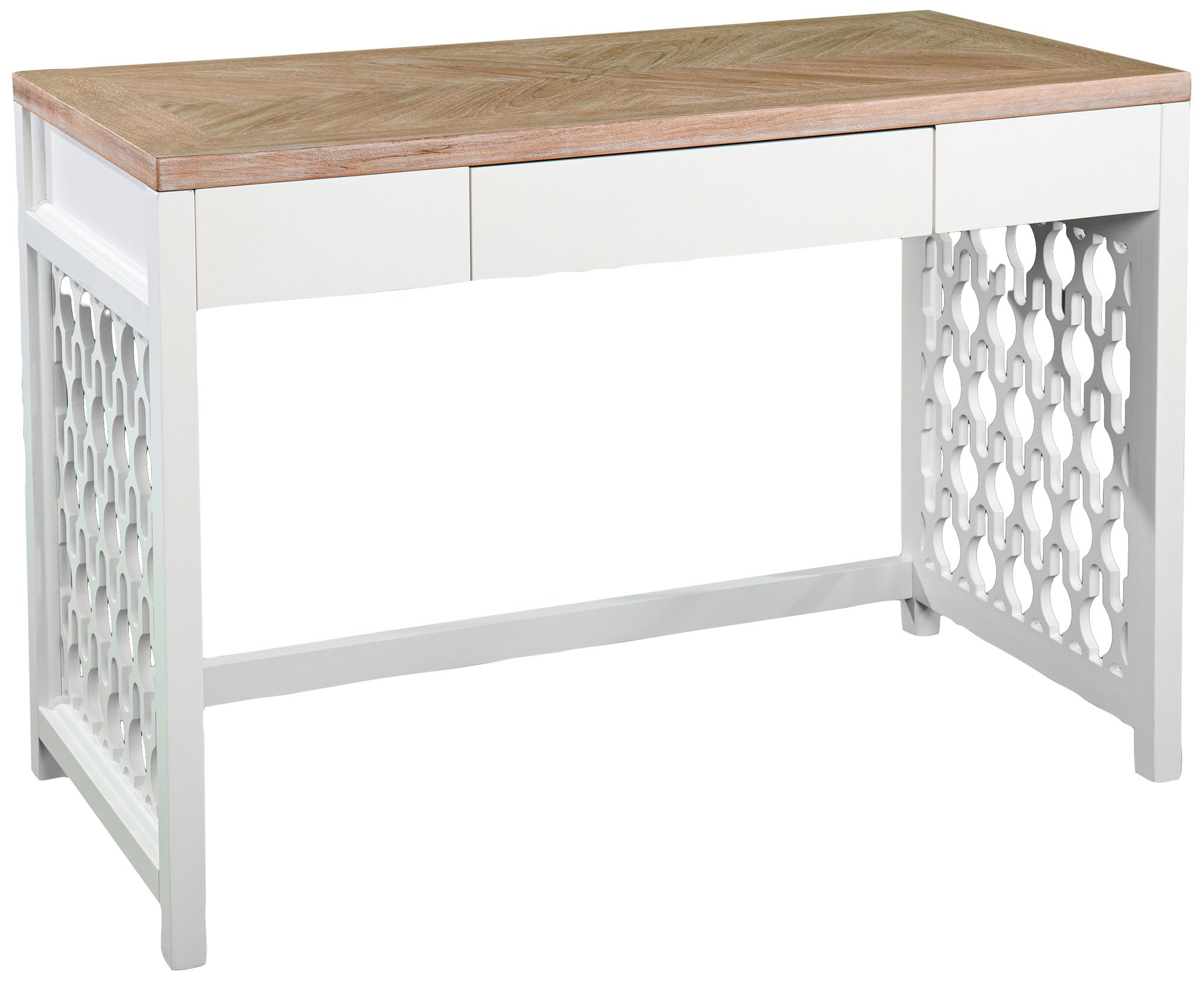 Wayliff 43" Wide Natural and White 1-Drawer Writing Desk