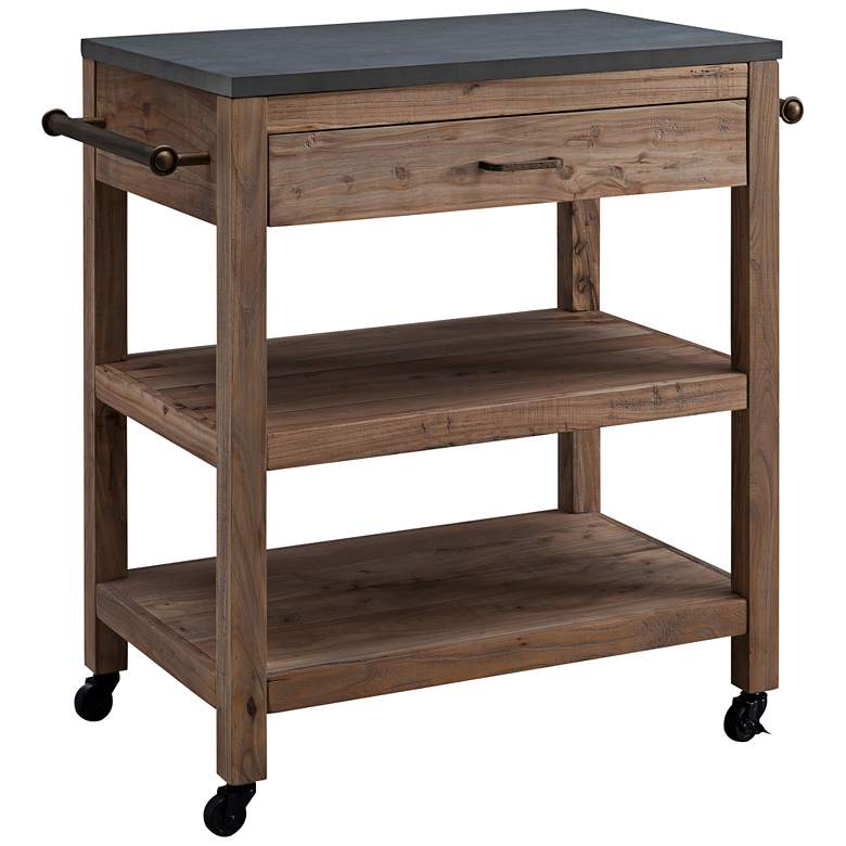 Image 2 Culmore 36" Wide Brown Rolling Kitchen Island Cart
