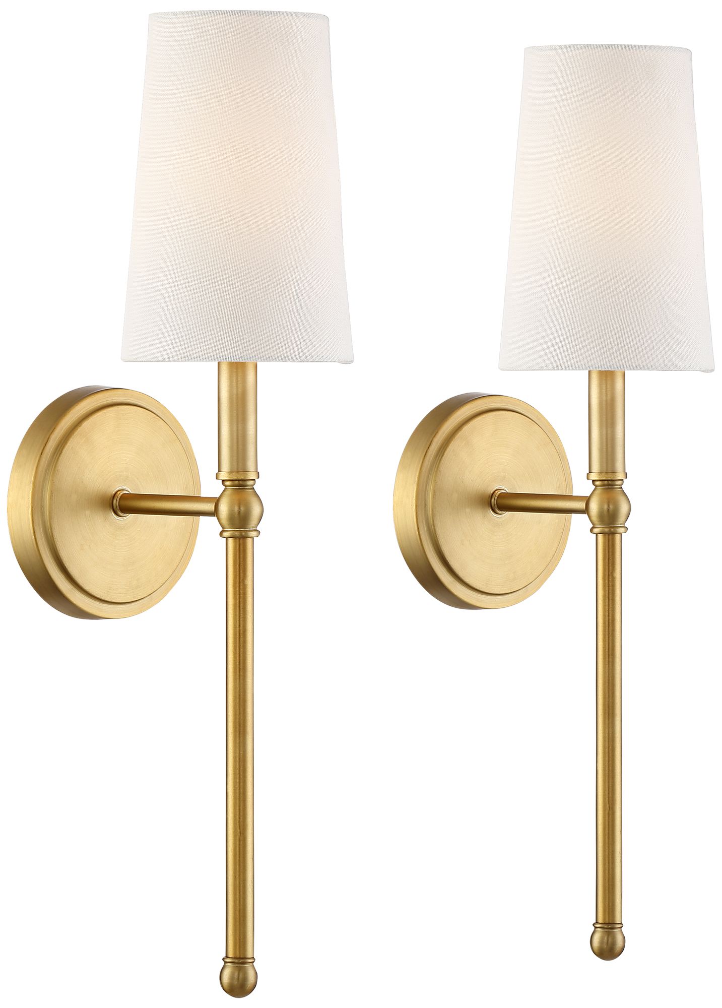 Greta 21" High Warm Brass Wall Sconces Set of 2