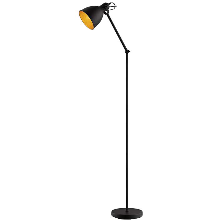 Eglo Priddy 2 Black Metal Adjustable, Adjustable Floor Lamp Black