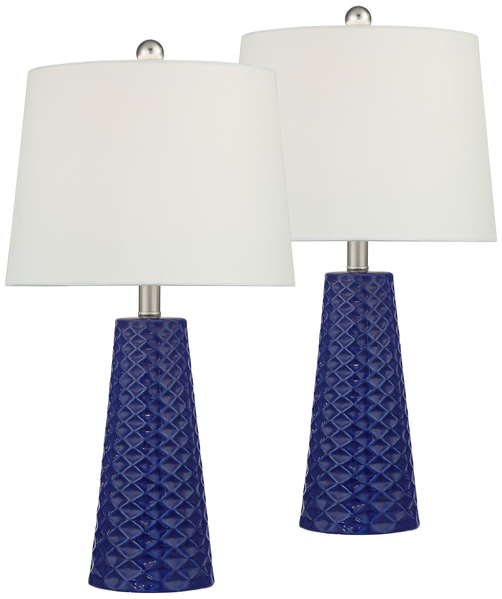Ricky Blue Textured Ceramic Table Lamps Set of 2