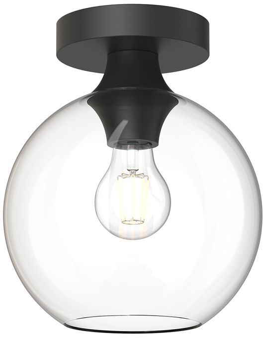 Kuzco Alora Mood Castilla E26 8-in Clear Glass/matte Black Flush Mount