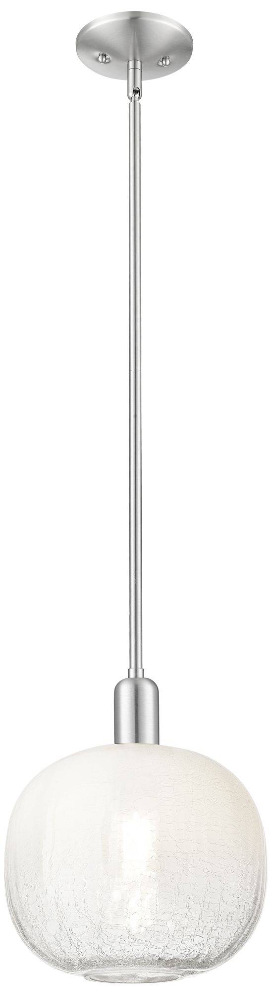 Innovations Lighting Downtown Brookhaven Sphere 10"w Satin Nickel Pendant W/ Opal Shade In White