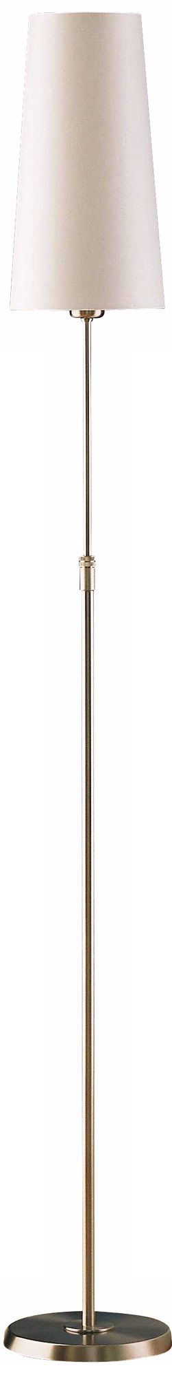 Holtkoetter Satin Nickel Narrow White Shade Floor Lamp 92299 Lamps