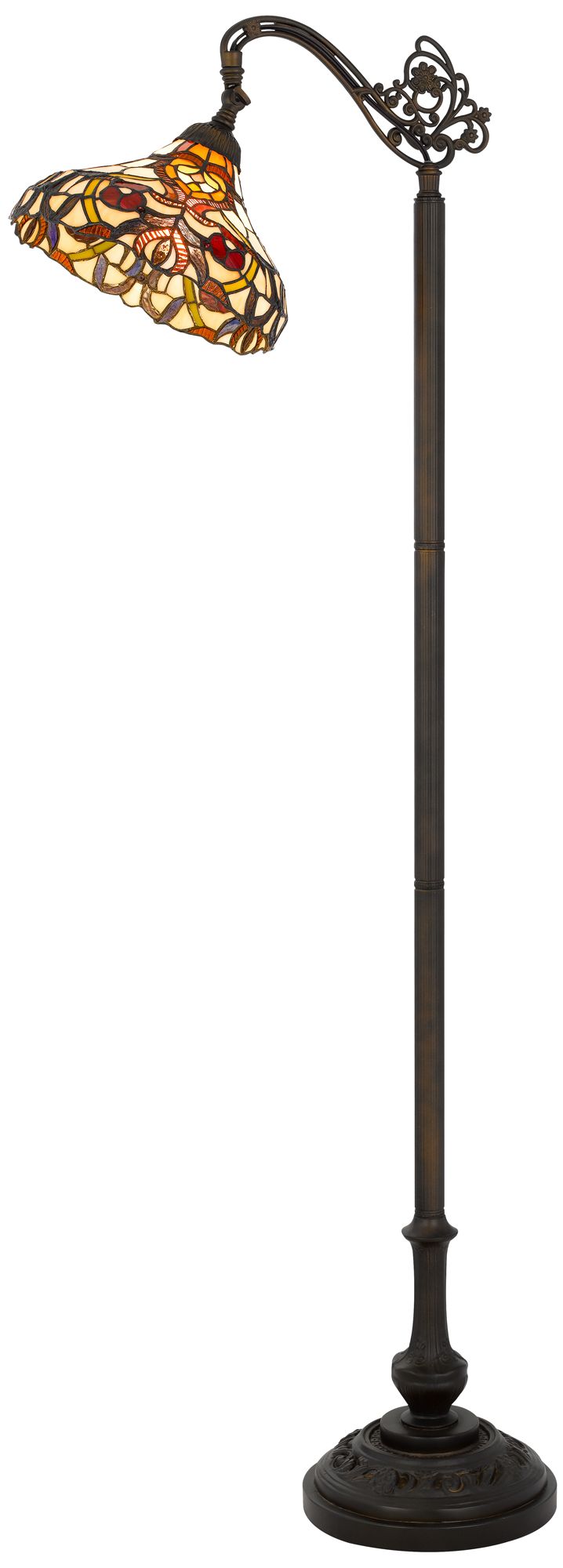 Cal Lighting 60w Tiffany Down Bridge Floor Lamp With Adjustable Shade