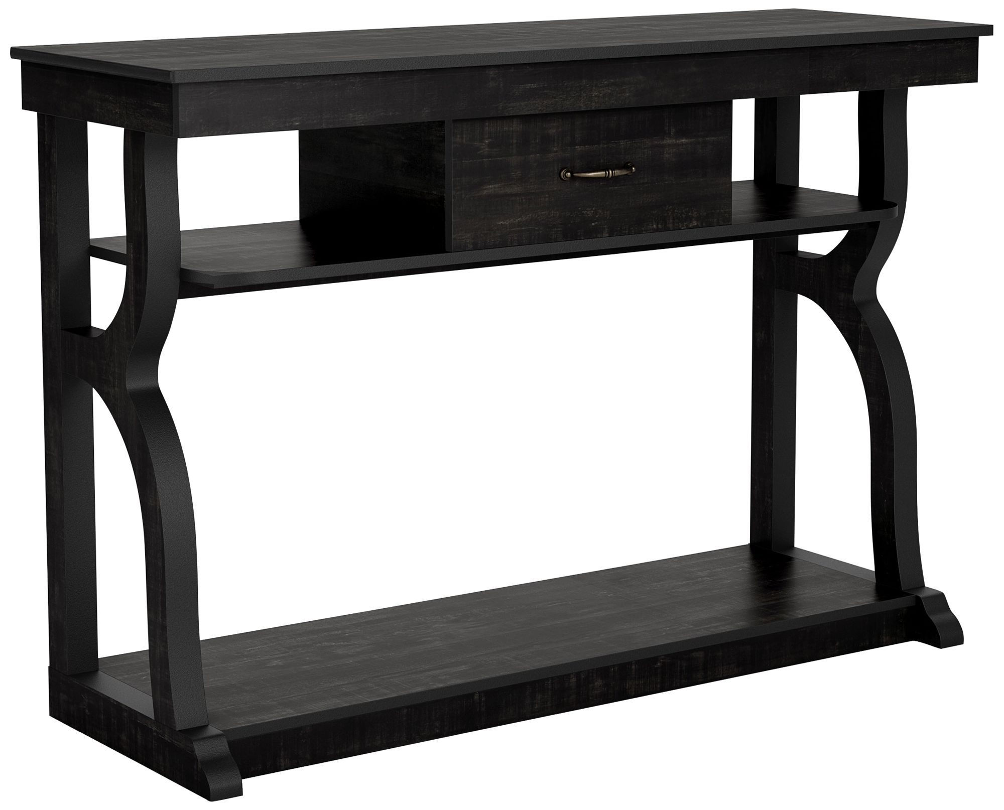 Mefford 47 1/4"W Reclaimed Black Oak 1-Drawer Console Table