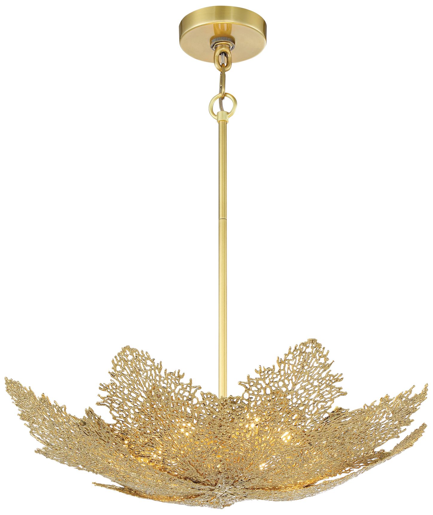 Metropolitan Evergold 24"W India Gold Leaf LED Pendant Light 92D49