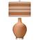 Burnt Almond Bold Stripe Ovo Table Lamp