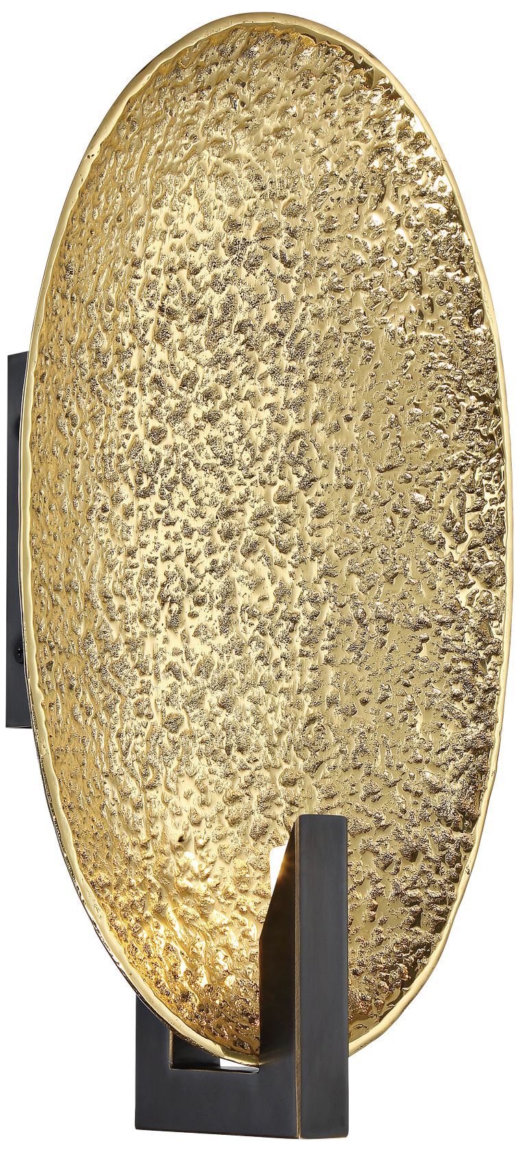 Metropolitan Dari 14 1/2" High Brass and Bronze Oval Wall Sconce