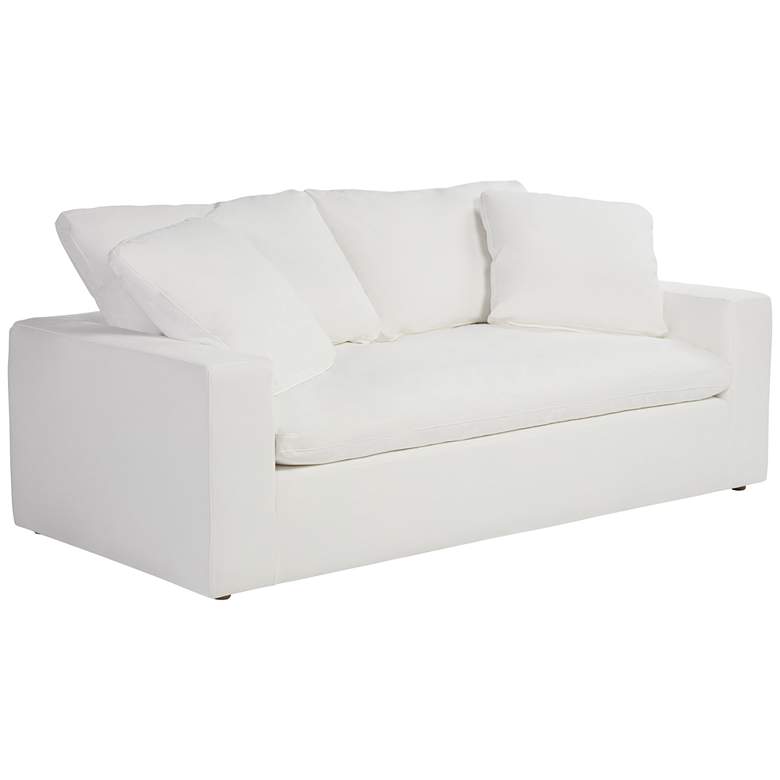 Peyton Pearl 84&quot; Wide White Slipcover Sofa