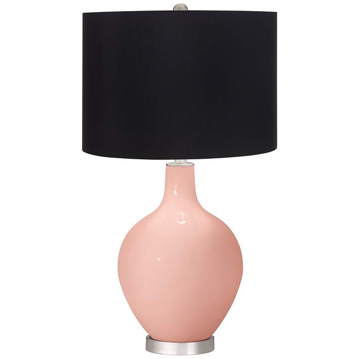 Rose Pink Ovo Table Lamp With Black, Rose Pink Table Lamp Shade