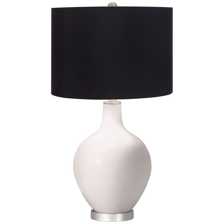 Smart White Ovo Table Lamp with Black Shade