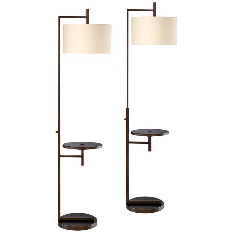 Mesa Tray Table Floor Lamps with USB Port Set of 2