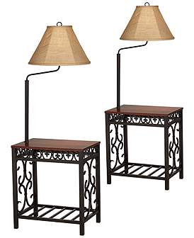 Cottage Lamp Sets Floor Lamps, Country End Table Lamps