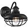 Franklin Park 9" High Black Finish Metal Cage Outdoor Wall Light